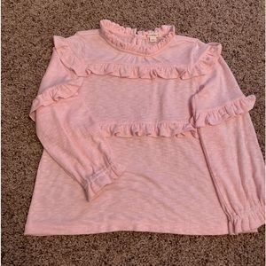 Crewcuts Light Pink Ruffled Top, Size 10, Like New, Super Soft Material